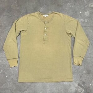 Merz B Schwanen Long Sleeve Henley T-Shirt Loop Wheel Cotton Green Size 6 Medium